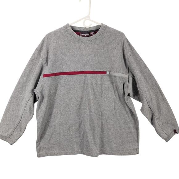 Extreme Gear Sweater Mens XL Gray Crewneck Pullover Red Stripe Casual 90s Style - Picture 1 of 7